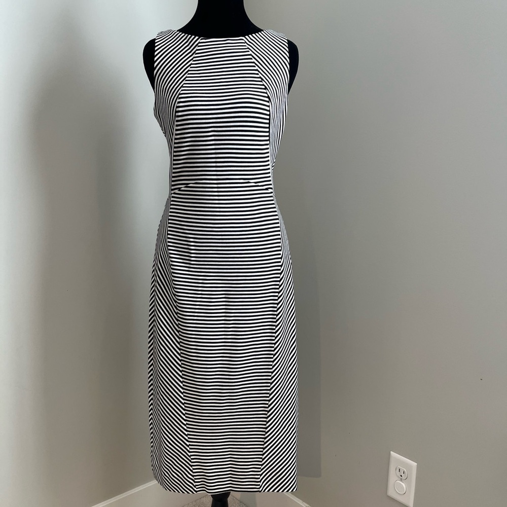 Banana Republic Monochrome Striped Midi Dress